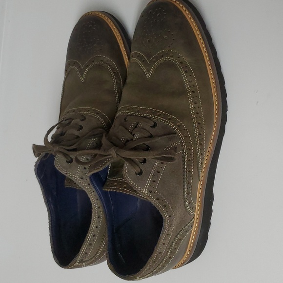 Cole Haan 10.5 Olive Green Suede Look Mens Leather - Picture 7 of 13